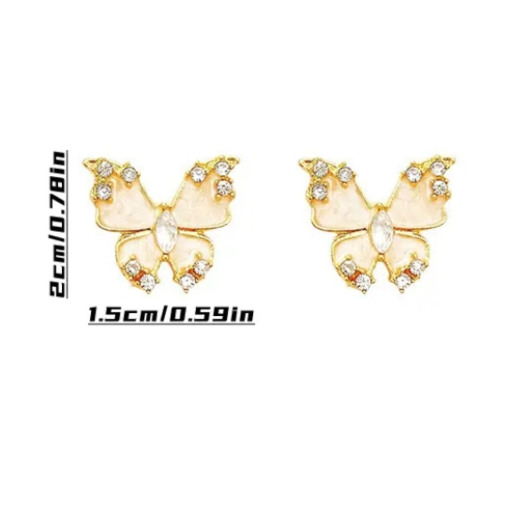 Butterfly Rhinestone Earrings - Picture 4 of 7